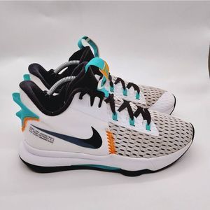 Nike LeBron Witness V Basketball Sneakers Mens Size 11.5 White Blue Grey Shoes